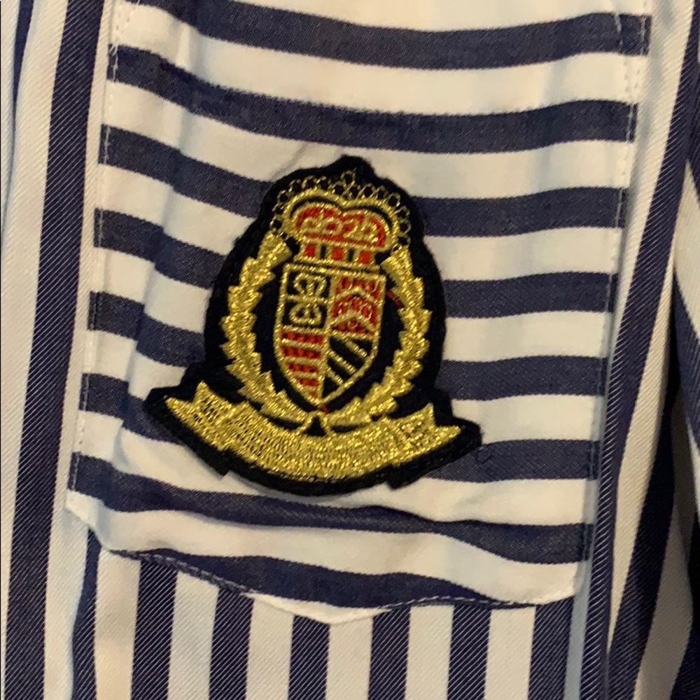 Striped button down with patch - Picture 2 of 6